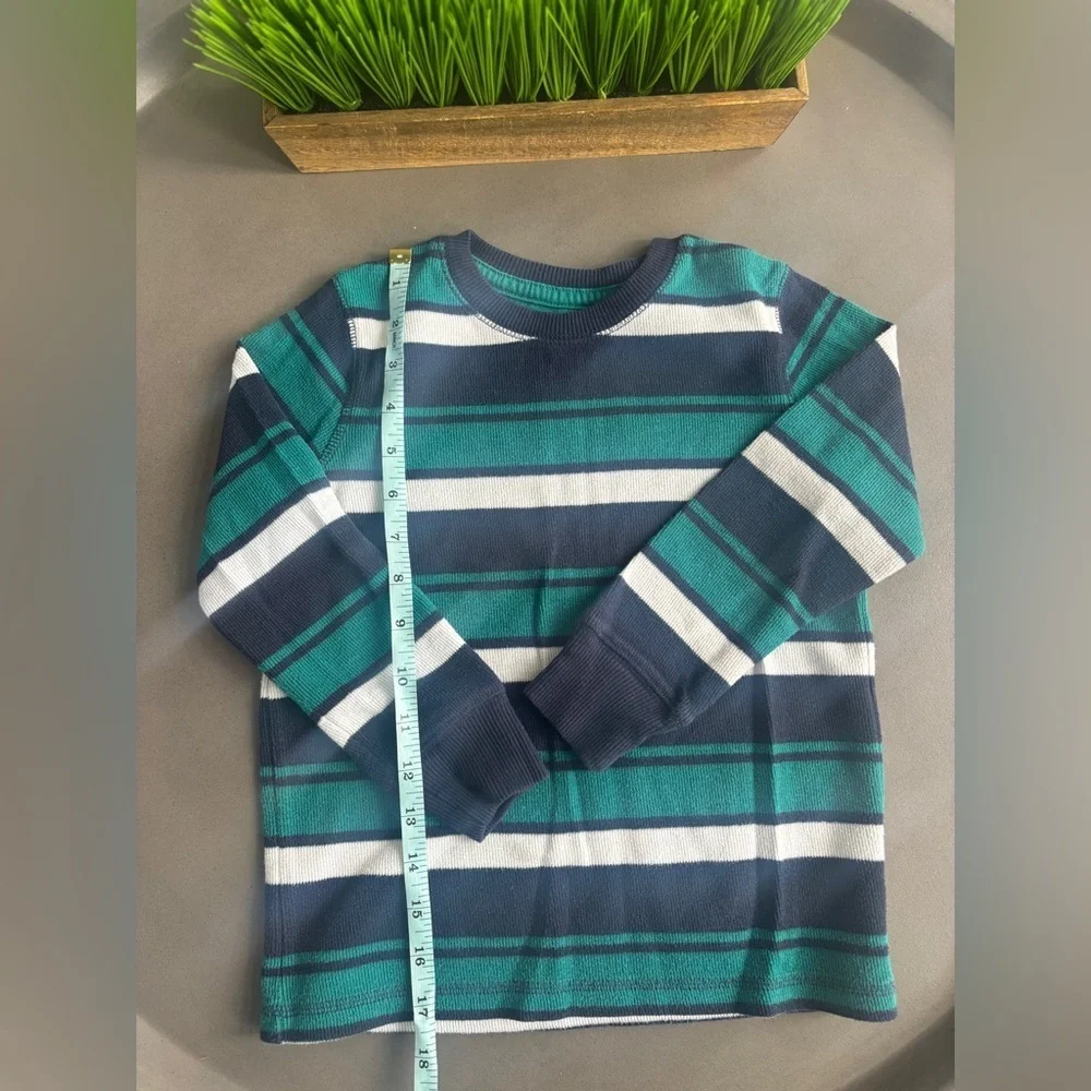 Sonoma Kids Long Sleeve Shirt - Teal and Navy Stripes Size 5/6